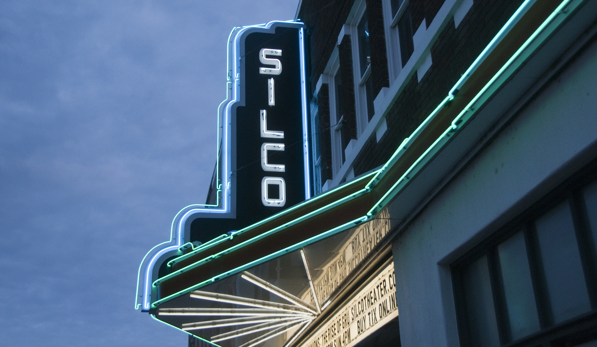 The Silco Theater at night